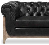 Primitive Collections MOD Chesterfield Black Tufted Leather Sectional Sofa PC2570610 Black