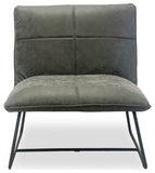 Slate Accent Chair - Modern Olive Green Microfiber with Double Layered Cushioning and Metal Base