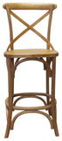 Saloon Counter Stools Set of 2 - Handcrafted Hardwood, Stylish Cross-Back Design for Cozy Spaces