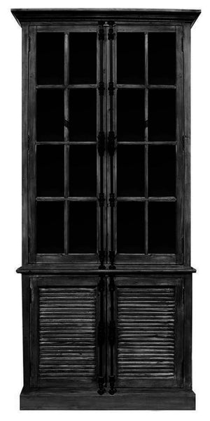 Primitive Collections Glass Casement French Cabinet PC201303037BLK10 Black