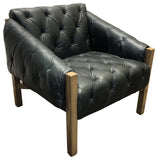 Manhattan Accent Chair - Luxurious Top Grain Leather, Diamond Tufted Design for Ultimate Comfort