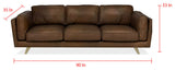 Primitive Collections Macadamia Sofa in Bark PCS28603BAR10 Chocolate