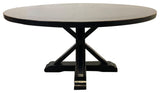 Primitive Collections Round Salvaged Dining Table Antique Black PCSATB10 Black