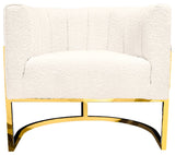 Primitive Collections Art Deco Accent Chair Gold PCXY451GD10 White