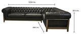 Primitive Collections MOD Chesterfield Black Tufted Leather Sectional Sofa PC2570610 Black