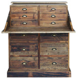 Primitive Collections Salvaged Pine Secretary Chest PCIMG50010 Brown