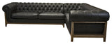 Primitive Collections MOD Chesterfield Black Tufted Leather Sectional Sofa PC2570610 Black