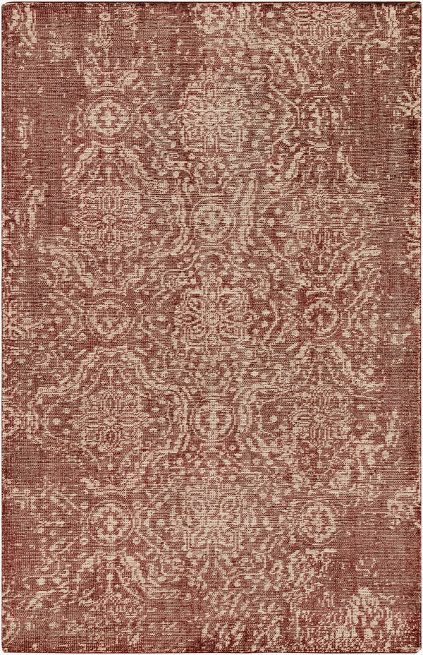 Surya Hoboken Handmade 2' X 3' Wool Rug - Modern Design, Lightweight, Durable, Perfect For Any Room! Burgandy Wool Hoo1011-69