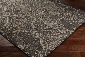 Surya Hoboken Handmade 2' X 3' Wool Rug - Modern Design, Lightweight, Durable, Perfect For Any Room! Black Wool Hoo1012-913