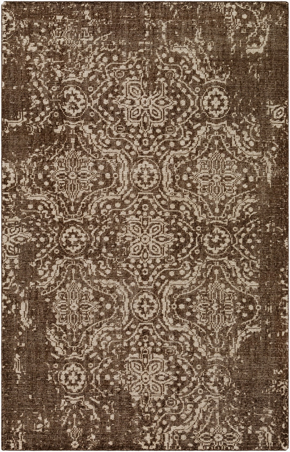 Surya Hoboken Handmade 2' X 3' Wool Rug - Modern Design, Lightweight, Durable, Perfect For Any Room! Dark Brown Wool Hoo1013-69