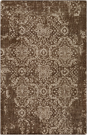 Surya Hoboken Handmade 2' X 3' Wool Rug - Modern Design, Lightweight, Durable, Perfect For Any Room! Dark Brown Wool Hoo1013-69