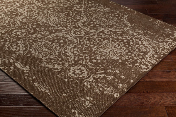 Surya Hoboken Handmade 2' X 3' Wool Rug - Modern Design, Lightweight, Durable, Perfect For Any Room! Dark Brown Wool Hoo1013-69