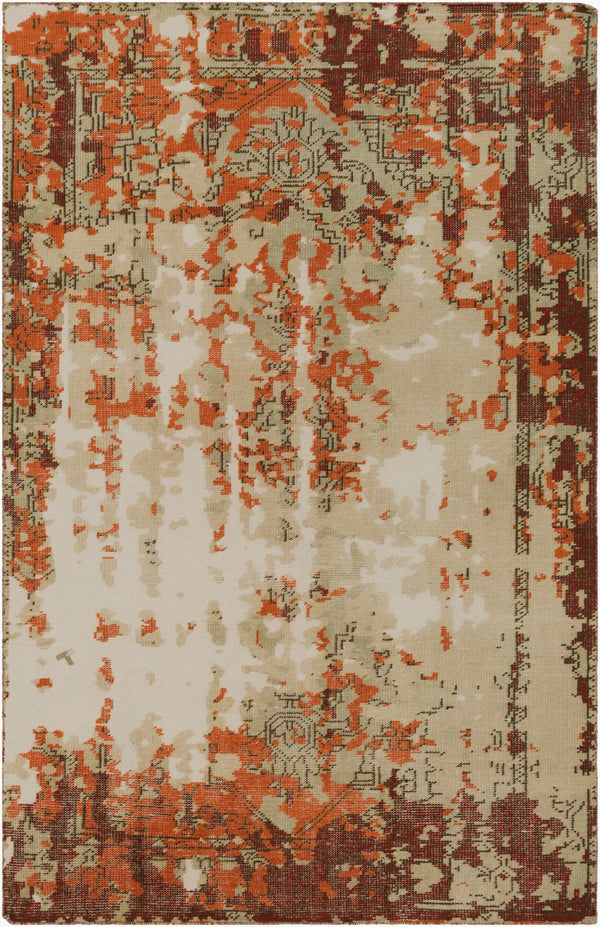 Surya Hoboken Handmade 2' X 3' Wool Rug - Modern Design, Lightweight, Durable, Perfect For Any Room! Orange Wool Hoo1019-23