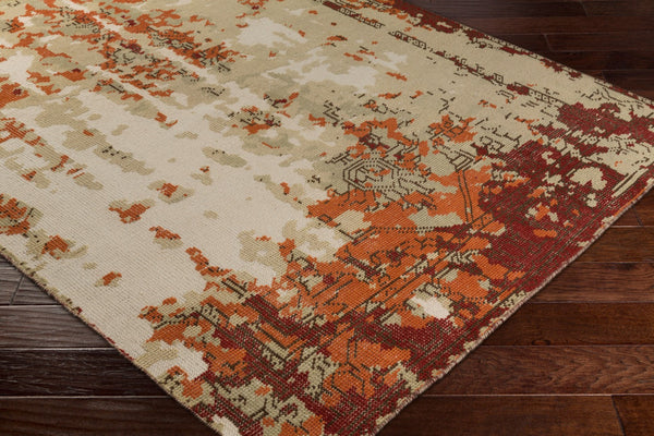 Surya Hoboken Handmade 2' X 3' Wool Rug - Modern Design, Lightweight, Durable, Perfect For Any Room! Orange Wool Hoo1019-23