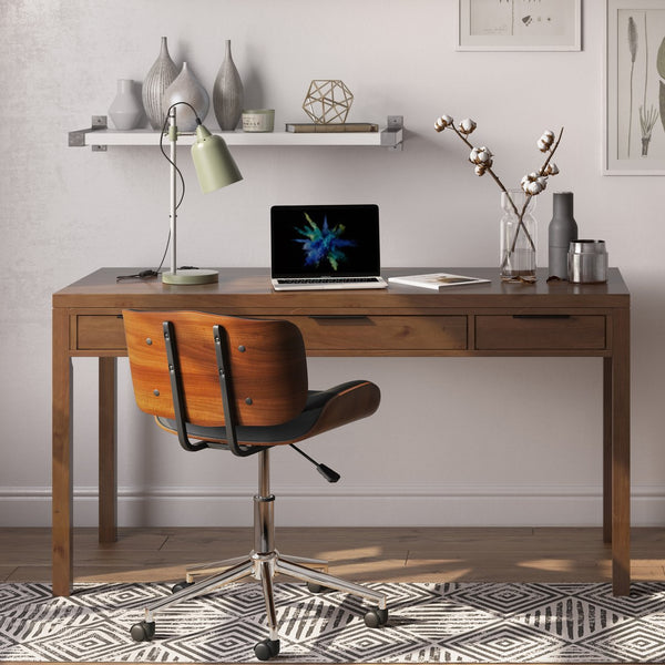 English Elm Hollander Desk - Handcrafted Solid Wood In Medium Saddle Brown With Practical Storage & Timeless Style B136P158688