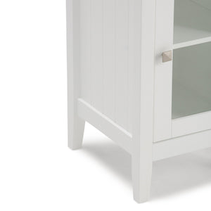 English Elm Acadian Bath Storage Tower – Sleek Pure White Cabinet With Adjustable Shelves For Modern Spaces B136P158499