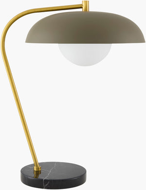 Surya Hordio Arts and Crafts Table Lamp with Marble Base Glass Shade Warm Ambient Glow HOR-001