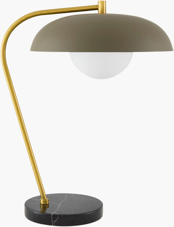 Surya Hordio Arts and Crafts Table Lamp with Marble Base Glass Shade Warm Ambient Glow HOR-001