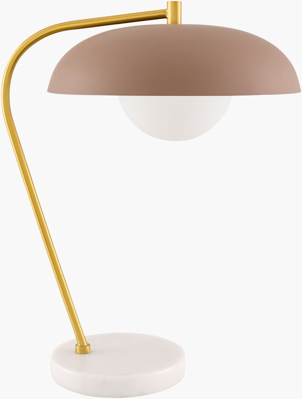 Surya Hordio Arts and Crafts Table Lamp with Marble Base Steel Body and Art Glass Shade HOR-005