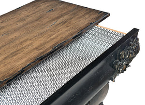 Hooker Furniture Sanctuary Porte Noir Bachelorette Chest With Carved Floral Front, Cedar Drawer & Built-In Lighting 5845-90017-99