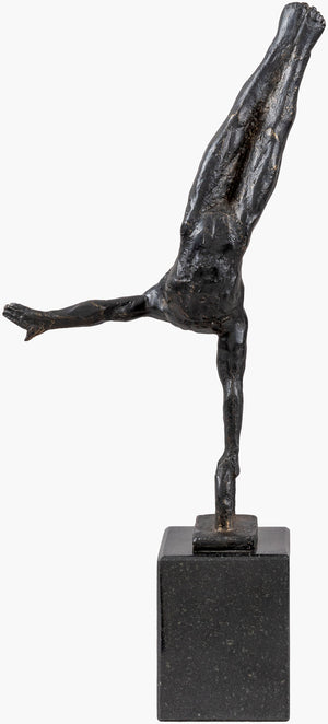 Surya Homo Sapiens Hos-003 14"H Decorative Sculpture - Modern Minimalist Art For Home & Office Decor Black Iron,Granite Hos004-1463