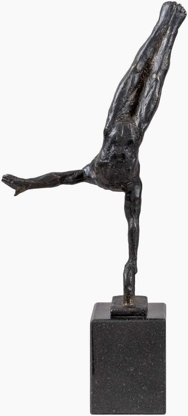 Surya Homo Sapiens Hos-003 14"H Decorative Sculpture - Modern Minimalist Art For Home & Office Decor Black Iron,Granite Hos004-1463
