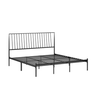 Homelegance By Top-Line Dante Metal Platform Bed with Curved Metal Headboard Black Metal