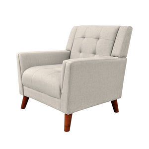 English Elm Christopher Knight Home® - Mid-century Candace Armchair with Tufted Waffle Stitching, Plush Fabric Comfort and Solid Rubber Legs Beige 30.5 L x 28.75 W x 18 H 62263.00BGE