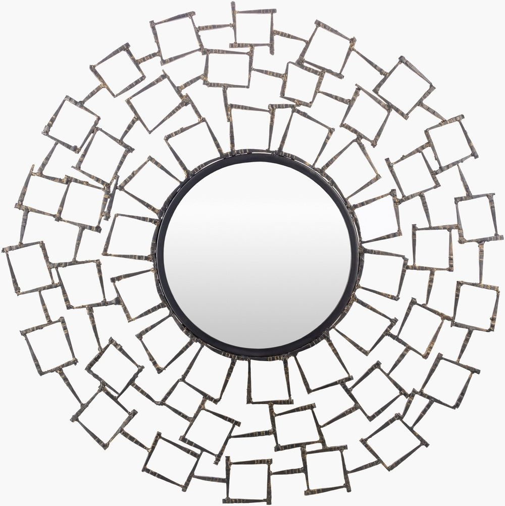 Surya Horus 13" Hand-finished Accent Mirror – Elegant Metal Design For Modern Home Decor & Style Frame, Metallic ,Bronze Iron Hou001-3535