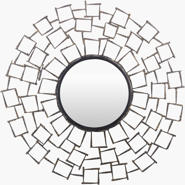 Surya Horus 13" Hand-finished Accent Mirror – Elegant Metal Design For Modern Home Decor & Style Frame, Metallic ,Bronze Iron Hou001-3535