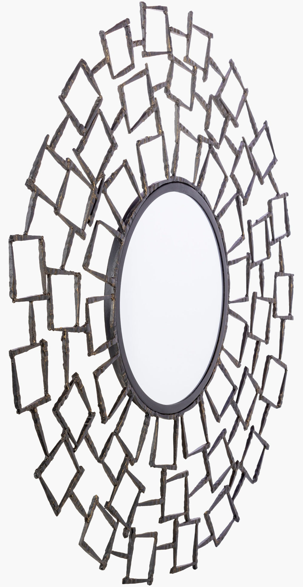 Surya Horus 13" Hand-finished Accent Mirror – Elegant Metal Design For Modern Home Decor & Style Frame, Metallic ,Bronze Iron Hou001-3535