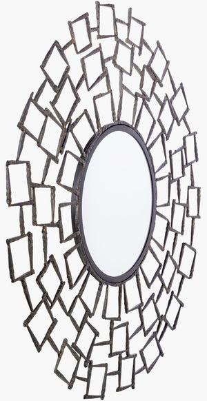 Surya Horus 13" Hand-finished Accent Mirror – Elegant Metal Design For Modern Home Decor & Style Frame, Metallic ,Bronze Iron Hou001-3535
