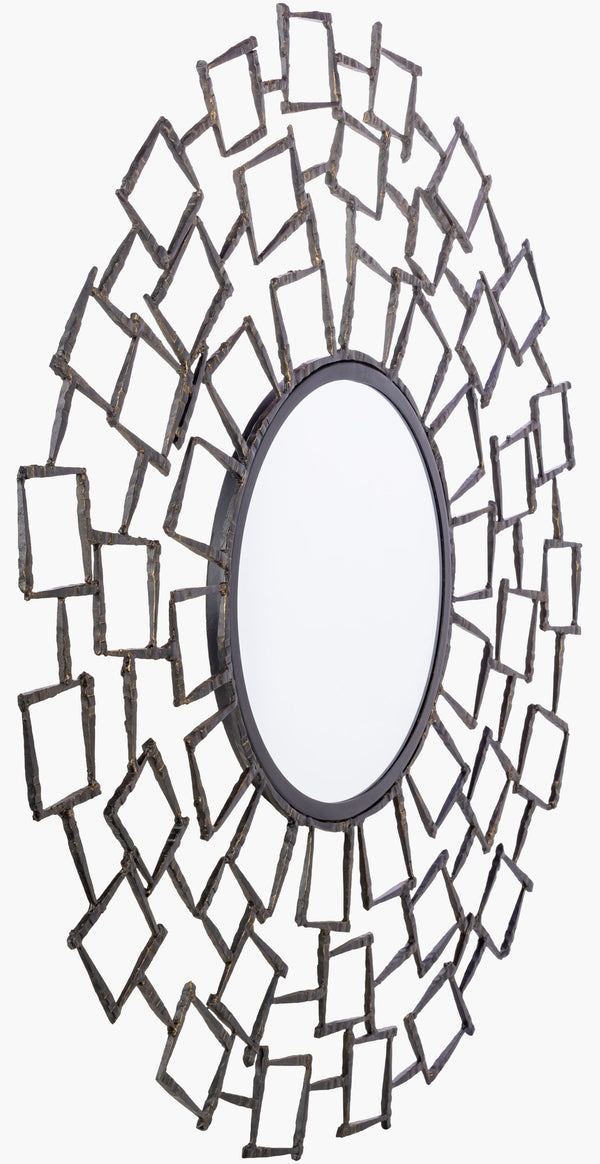 Surya Horus 13" Hand-finished Accent Mirror – Elegant Metal Design For Modern Home Decor & Style Frame, Metallic ,Bronze Iron Hou001-3535