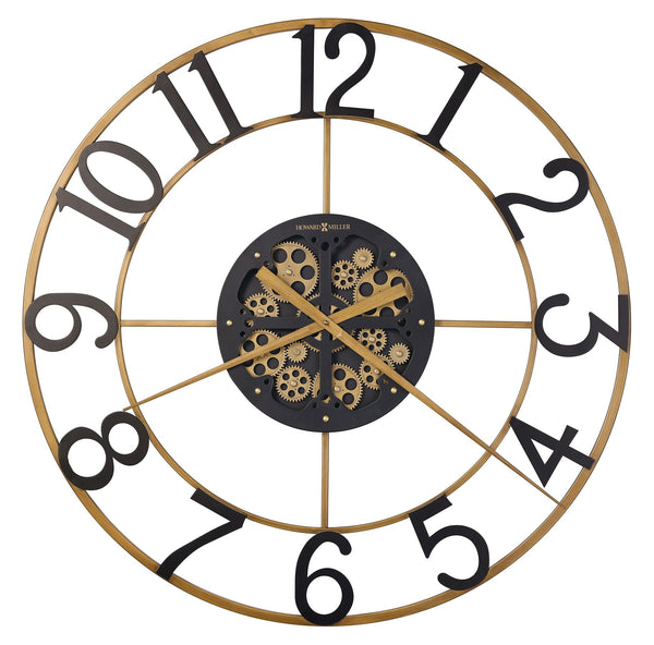 Hekman Furniture 625818 Shiloh 36" Wrought Iron Wall Clock - Antique Gold Finish With Moving Gears For Timeless Elegance  Shiloh Wall Clock 625818