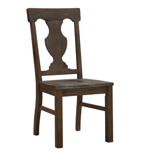 Homelegance By Top-Line Demar Wood Fiddle Back Dining Chairs (Set of 2) Oak Rubberwood