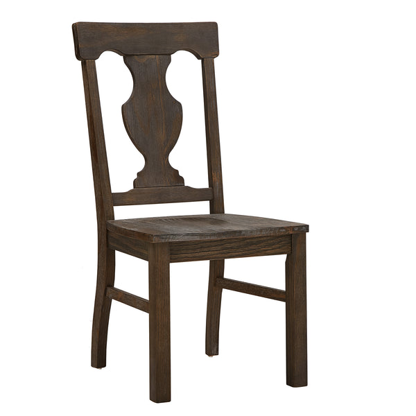 Homelegance By Top-Line Demar Wood Fiddle Back Dining Chairs (Set of 2) Oak Rubberwood