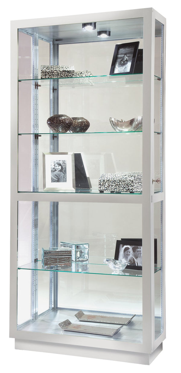 Hekman Furniture 680576 Jayden Ii Curio Cabinet - Elegant Lighted Display For Collectibles With Adjustable Shelves Silver Jayden Ii Curio Cabinet 680576