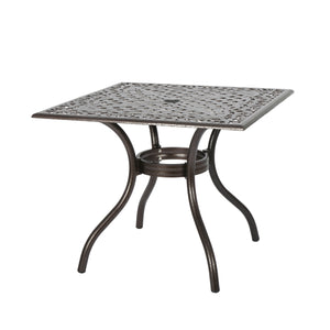 English Elm Christopher Knight Home® - PHOENIX Beaufort Square Table Bronze Aluminum Patio Outdoor Cast Aluminum Hammered Finish Durable 57703.00