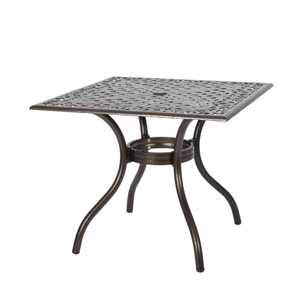 English Elm Christopher Knight Home® - PHOENIX Beaufort Square Table Bronze Aluminum Patio Outdoor Cast Aluminum Hammered Finish Durable 57703.00