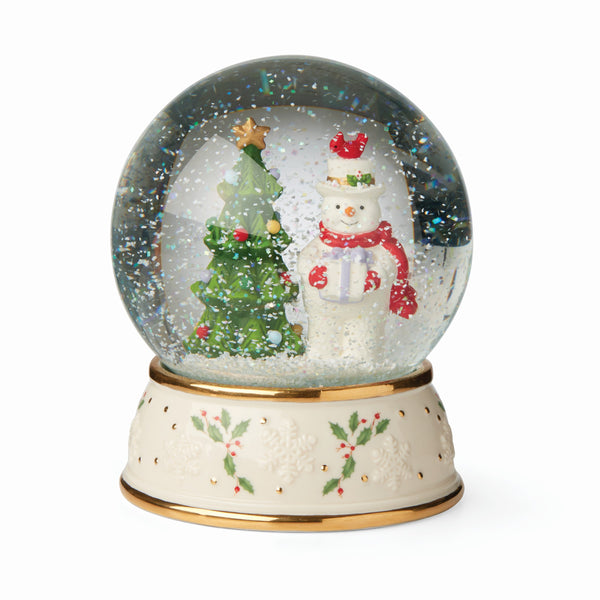 Lenox Happy Holly Days Snow Globe Ivory, IVORY PORCELAIN 894915