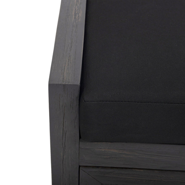 English Elm Christopher Knight Home® - Storage Bench Acacia Wood with Water-Resistant Padded Seat, Rustic X-Frame Shoe Organizer with 2 Doors and Shelves 66470.00DGRYBLK