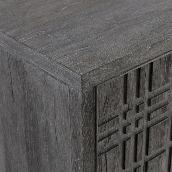 Bernhardt Bernhardt Tribeca Door Chest With Geometric Raised Front, White Oak Tadon Finish & Steel Base 333115