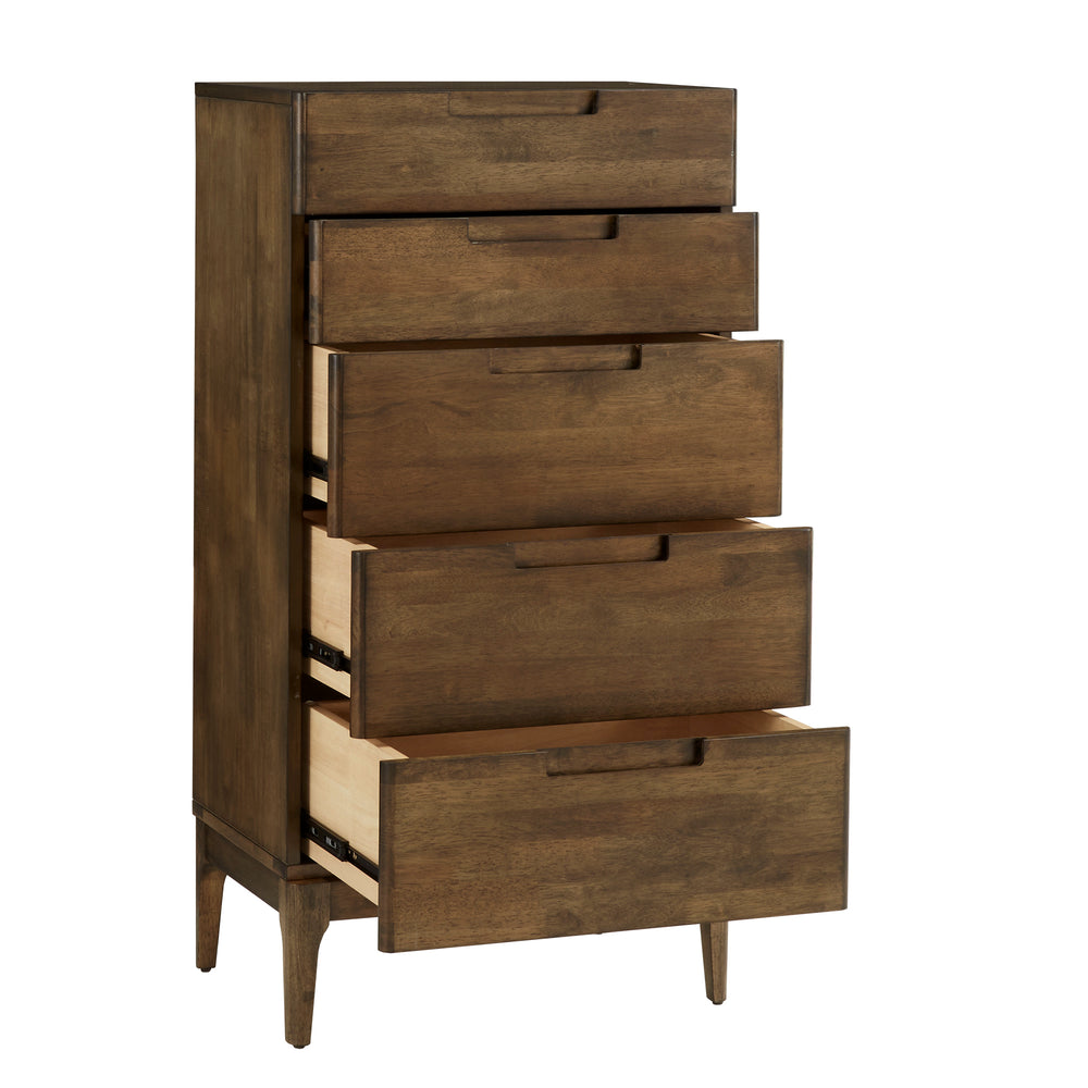 Homelegance By Top-Line Ashford Persian Walnut 5-Drawer Chest Walnut Wood