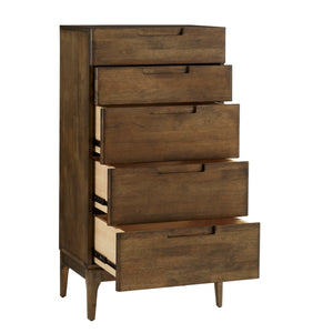 Homelegance By Top-Line Ashford Persian Walnut 5-Drawer Chest Walnut Wood