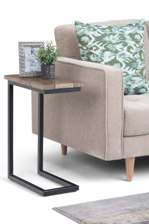 English Elm Skyler C Side Table - Handcrafted Beach Brown Mango Wood With Black Metal Base For Versatile Use B136P158244-GIGA