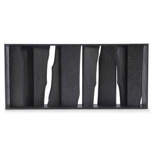 Bernhardt Bernhardt Neff Console Table In Flint Grey Suar Wood — 72" Rustic Modern Sculptural Entry Hall Table 338910