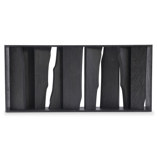 Bernhardt Bernhardt Neff Console Table In Flint Grey Suar Wood — 72" Rustic Modern Sculptural Entry Hall Table 338910