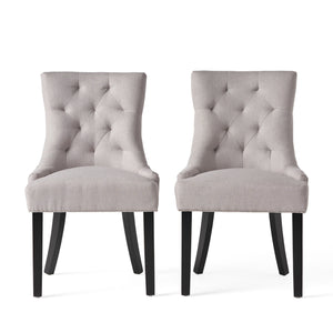 English Elm Cheney Tufted Upholstered Dining Chair Set with Solid Wood Legs for Modern Rooms 54181.00FLGY