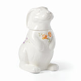 Butterfly Meadow Bunny Porcelain Cookie Jar - Floral Design, Hand Wash Only, 10.75