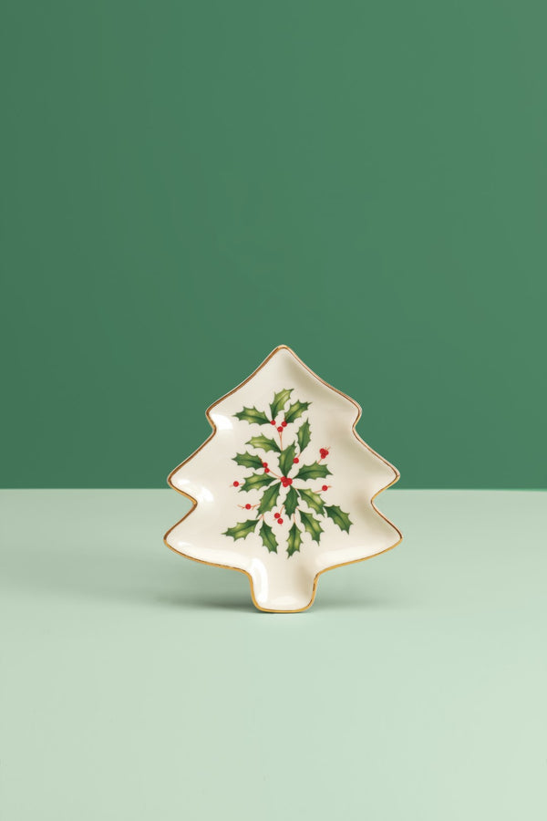 Lenox Hosting The Holidays Tree Plate Red & Green, IVORY PORCELAIN 879592